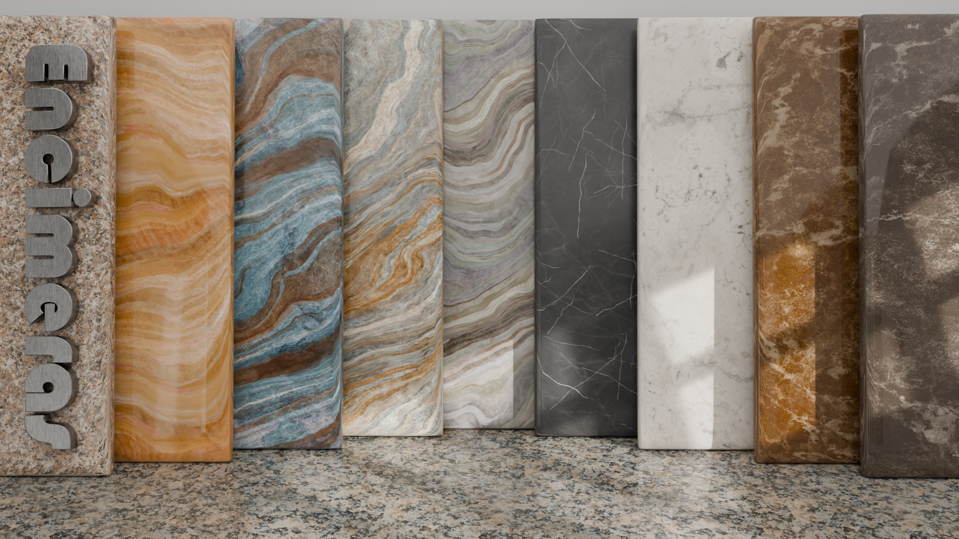 Encimera de resina epoxi con efecto piedra natural, resistente y personalizada por VertexArt